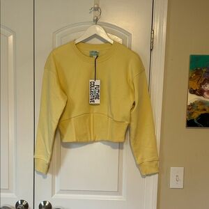 Future Collective yellow crop cropped sweatshirt M NWT